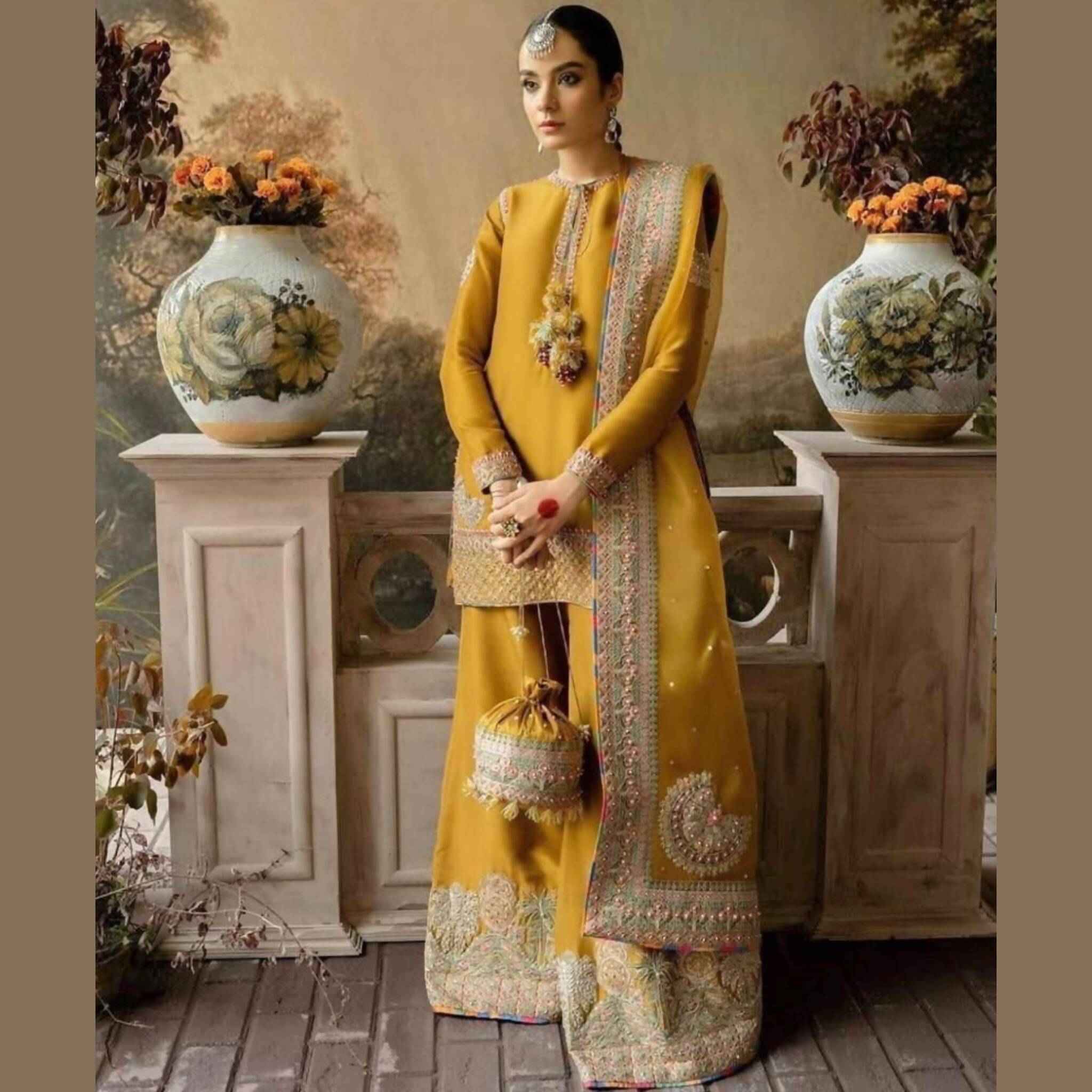 Unstitched Suit, Intricate Embroidery, Handwork & Malai Sophistication, for Women