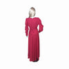Maxi, Cardinal Red Chelsea Georgette Dress with Puffed Sleeves & Belt, for Women