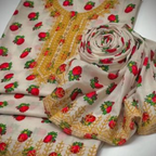 Unstitched Suit, Pure Marina Linen Embroidery, Elegant & Versatile, for Women