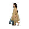 Unstitched Suit, Net & Malai Blend - Elegant Embroidery, Stylish Dupatta, for Kids'