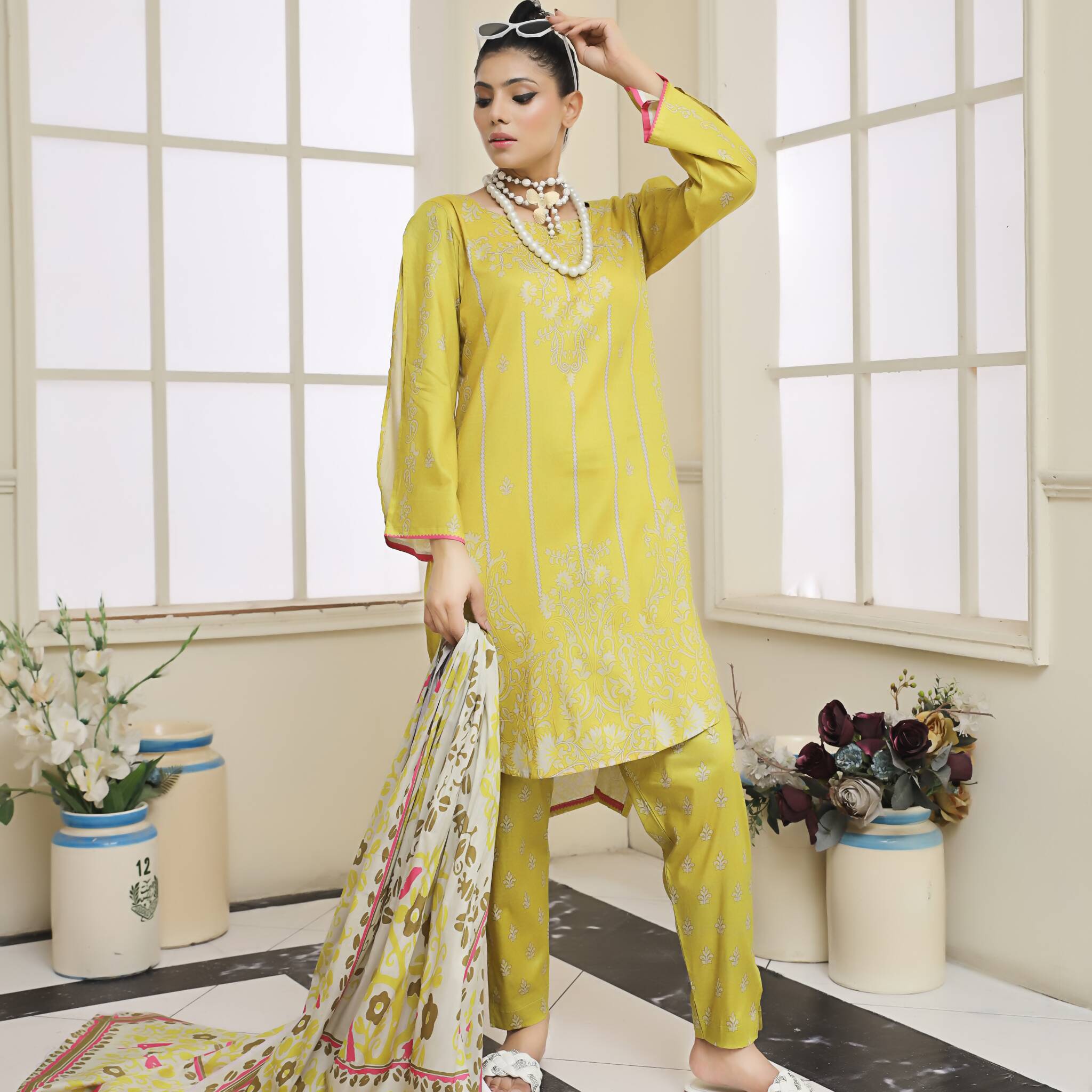 Unstitched Suit, Sulphur Spring 3-Piece Printed Lawn with Elegance in Every Stitch