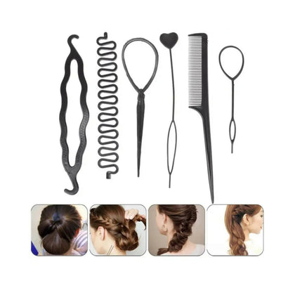 Hair Styling Kit, Braids Tools Kit 6 Pcs, for Hair Styling
