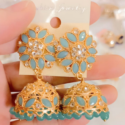 Earrings, Kundan Jhumki, Regal Elegance & Sparkling Brilliance, for Women