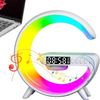 Wireless Charger Atmosphere Lamp,Bedside Lamp with Alarm Clock Bluetooth Speaker