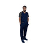 Contrast Medical Scrub Suits, Navy Gray, for Men