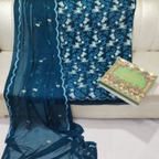 Unstitched Suit, Embroidered with Full Jall Shirt in Soft Chiffon , for Women