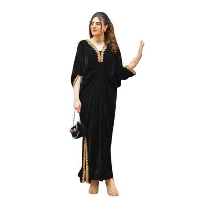 Kaftan, Black Moon Velvet & Luxe Elegance, for Women