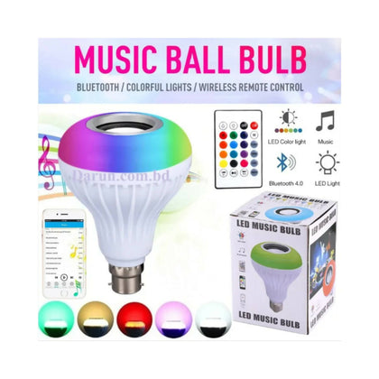 Light Bulb, Bluetooth Speaker with RGB LED and Remote Control
