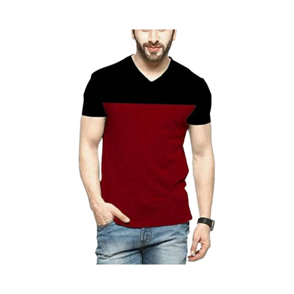 T-shirt, Casual Wear, In Red and Black, for Men