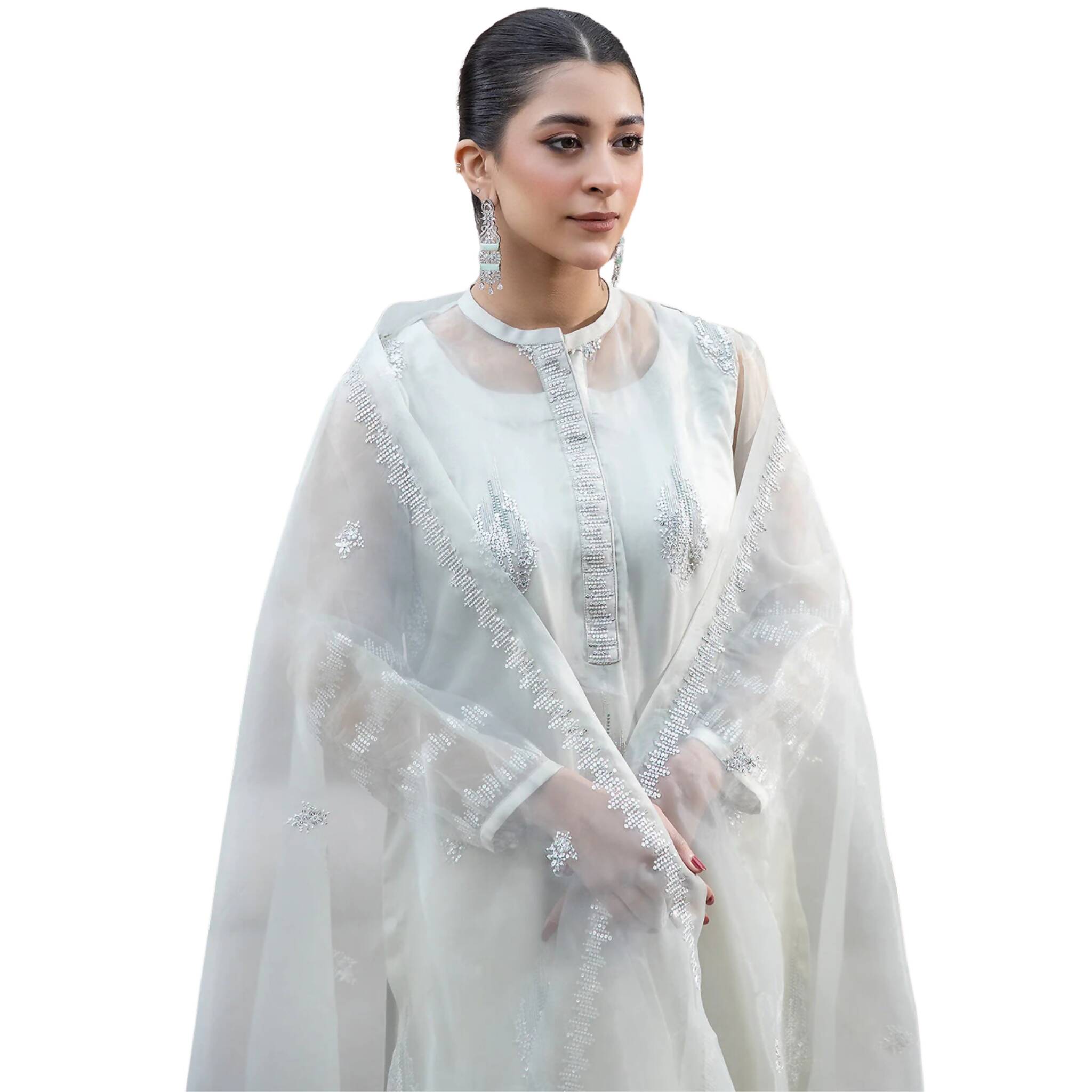 Suit, Sophisticated Elegance, Three-Piece Silk with Sequins Embroidery, for Women