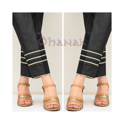 Trouser, Cotton, Gotta Lace & Elasticated Waist, for Women