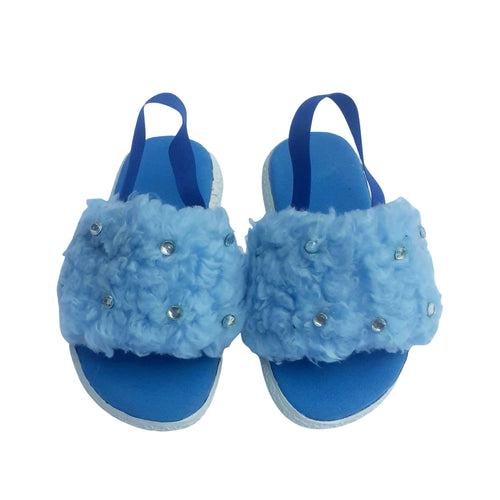 Sandals, Blue Fur & Comfortable, for Baby Girls'