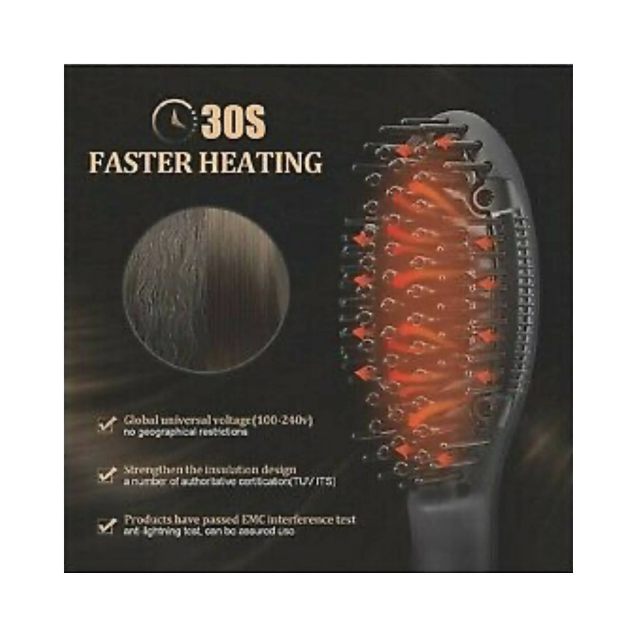 Mini Hair Straightener Brush, Fast Heated Hair Comb Straighten 3 in 1