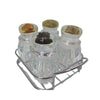 Acrylic Salt & Pepper Shakers, Stainless Steel Holder, Stylish & Functional