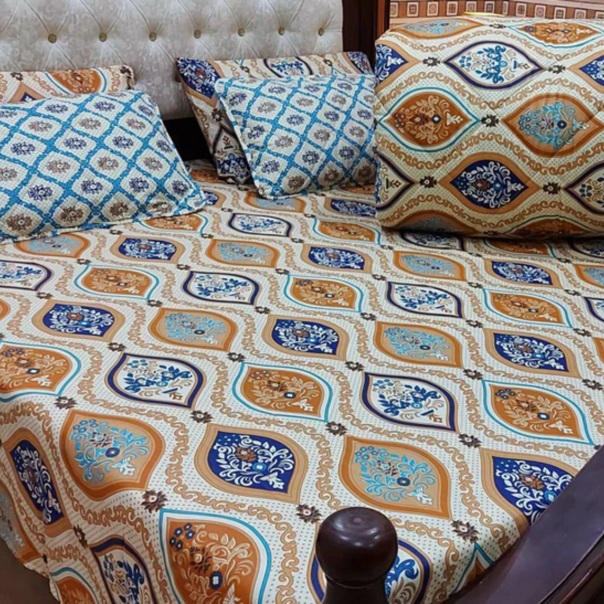 Comforter Set, Cozy Elegance, 6-piece Cream, in Soft Polycotton