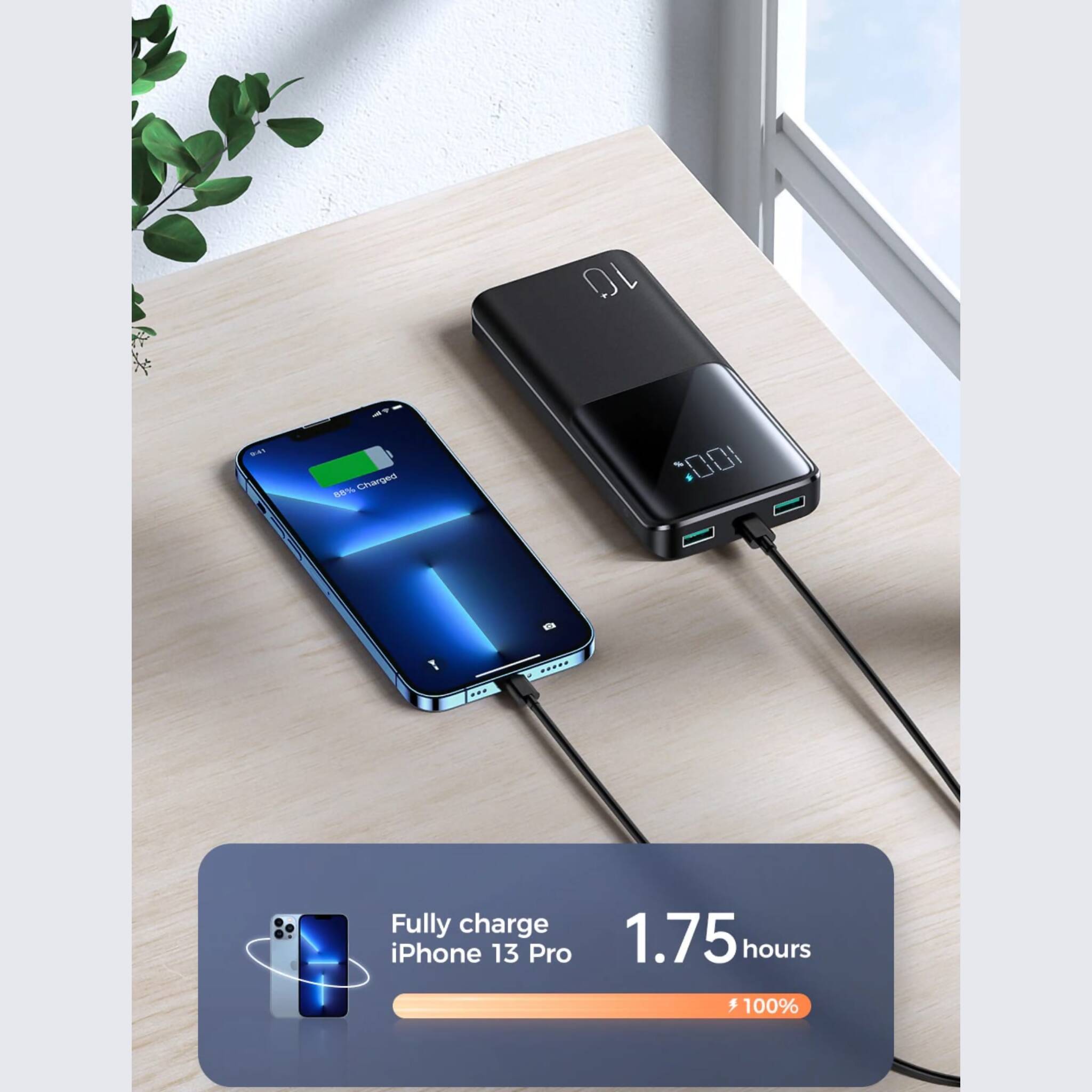 Power Bank, Joyroom Ultra-Fast Charging, Efficient Charging & LED Display