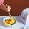 Plastic Plates With Stand Set Of 10, for Indoor & Outdoor Use