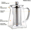 Glass Teapot, Premium Borosilicate with Stainless Steel Infuser - Quality Craftsmanship