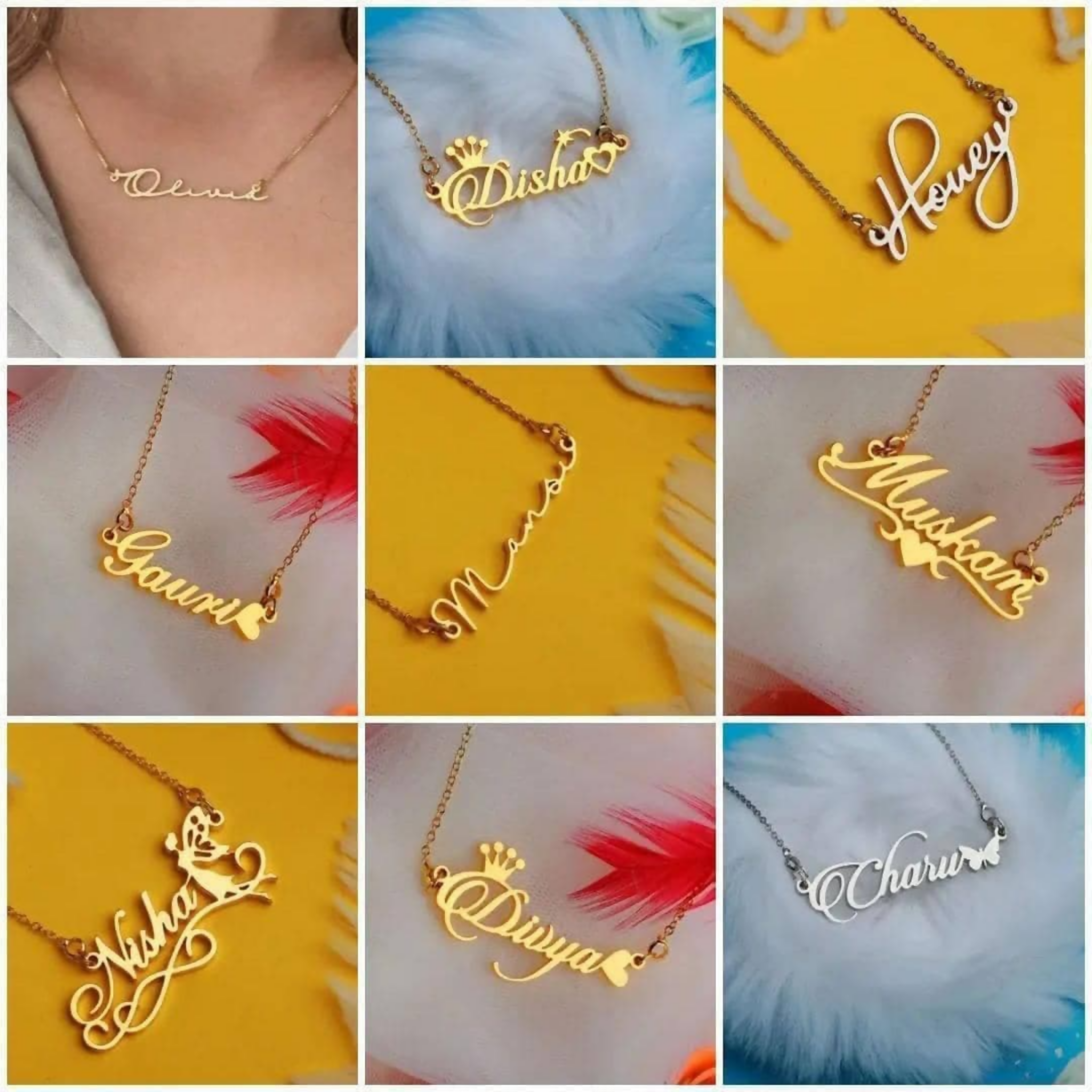 Locket Necklace, Personalized Gold Name Necklace, Uniquely Yours