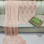 Unstitched Suit, Embroidered with Full Jall Shirt in Soft Chiffon , for Women