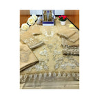 Unstitched Suit, Net & Jamawar Ensemble with Zari Sequins Detailing, for Women