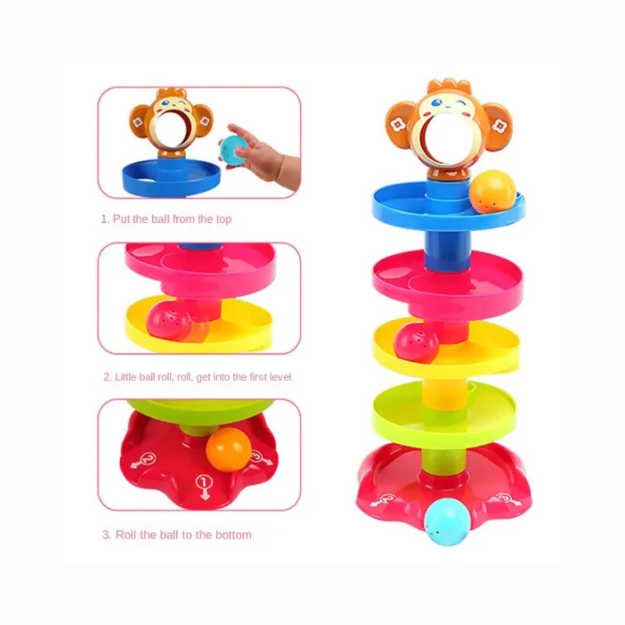 Ball Tower Toy, Colorful 5-Tier with Spinning Activity Balls, for Kids'
