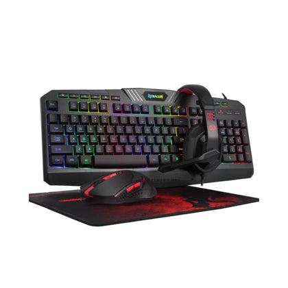 Keyboard, 4 in 1 Combo, 3200 DPI Mouse, High-Pitch Headphone, Stitched Edges Mouse Pad