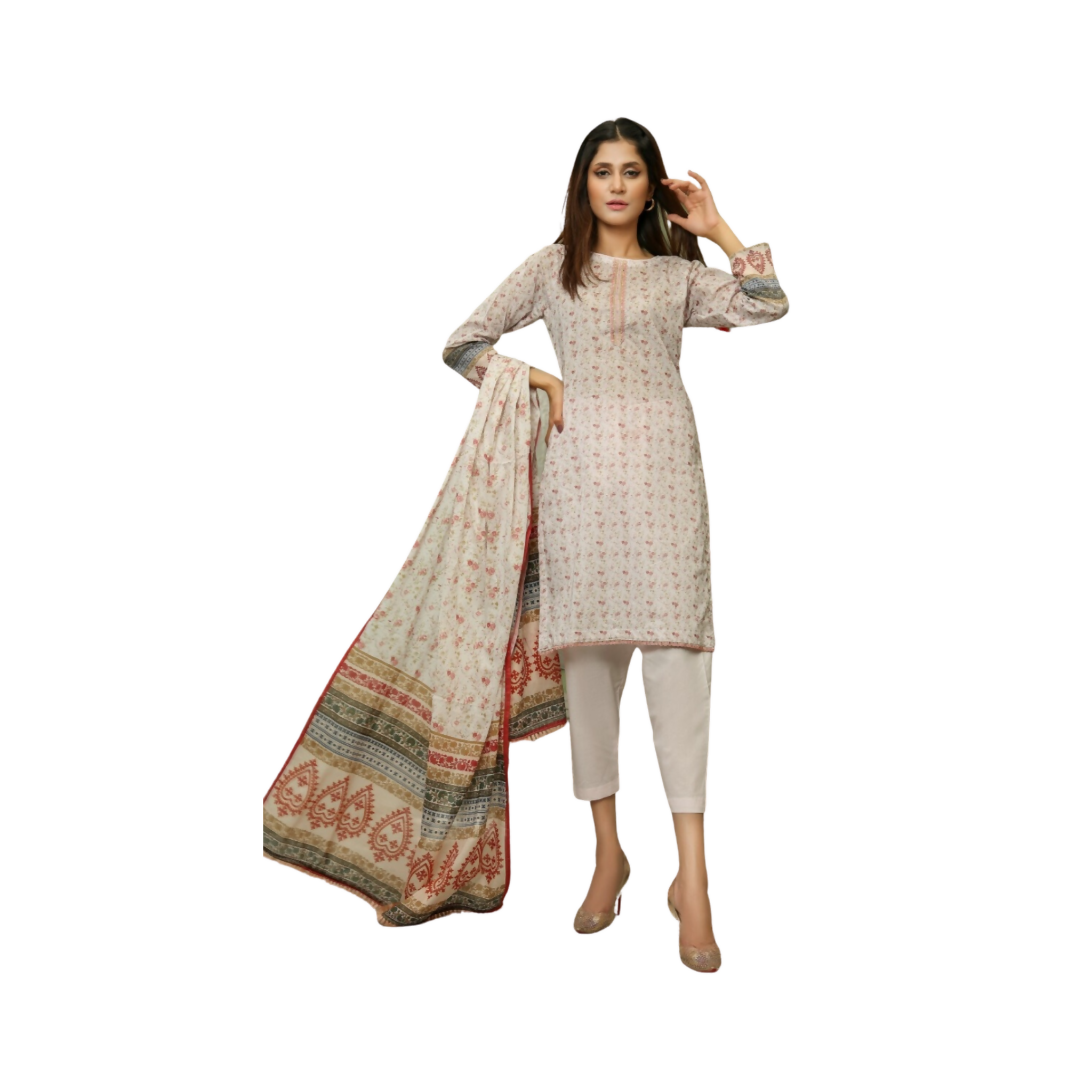 Printed Lawn 3PCS, Vibrant & Stylish Ensemble, for Every Occasion
