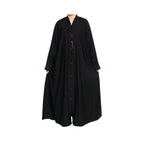 Abaya, Black Lace & Mokesh Embellished 1-Piece Modest Elegance, for Women