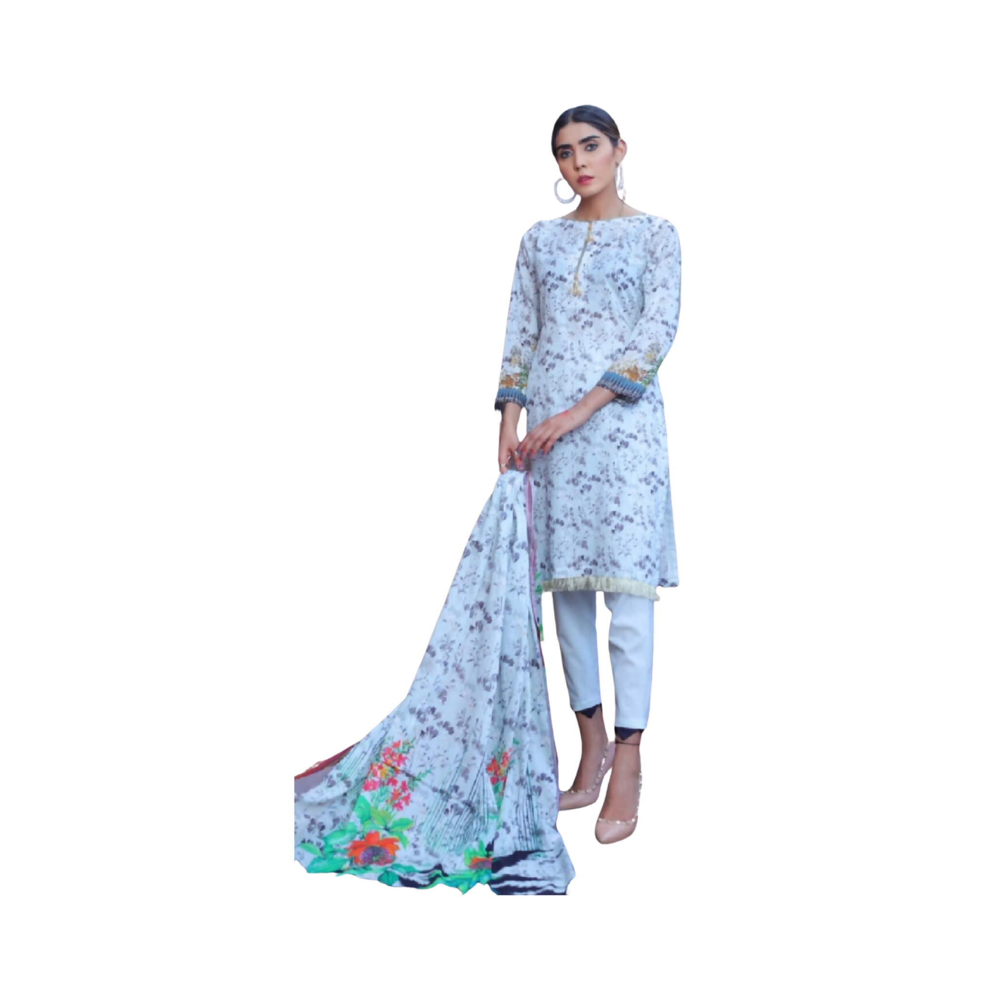 Printed Lawn 3PCS, Vibrant & Stylish Ensemble, for Every Occasion
