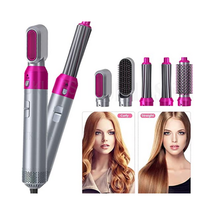 Hair Dryer Brush, 5 In 1 Electric Blow & Curling Wand Detachable