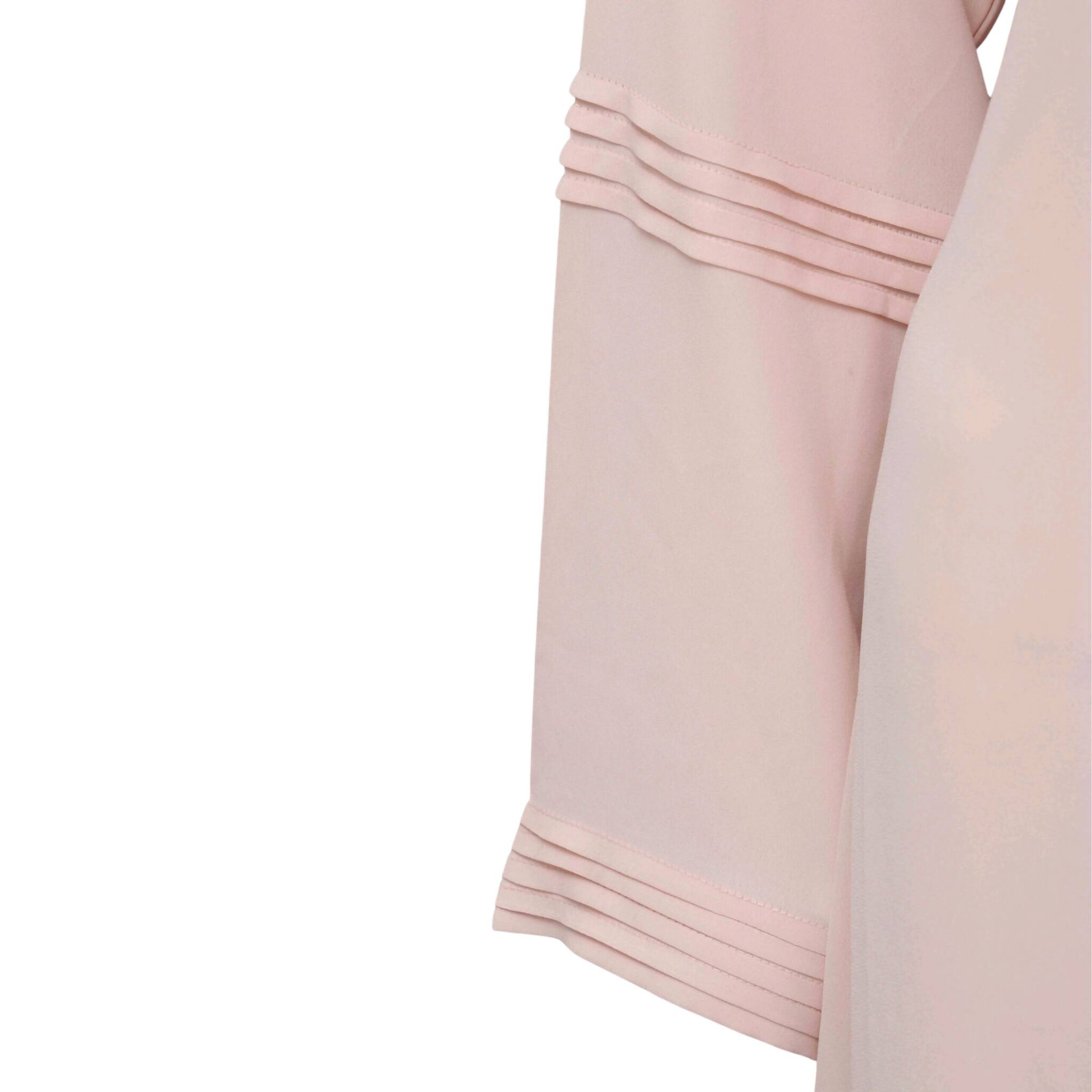 Abaya, Korean Georgette Ensemble with Pleating Details & Contrast Piping, for Women