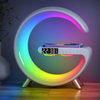 Wireless Charger Atmosphere Lamp,Bedside Lamp with Alarm Clock Bluetooth Speaker