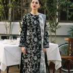 Unstitched Suit, Full Embroidery & Digital Print Chiffon Dupatta, for Women