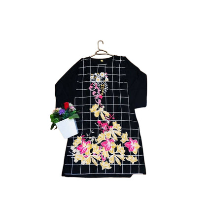 Kurti, Check Print & Breathable Fabrics, for Girls'