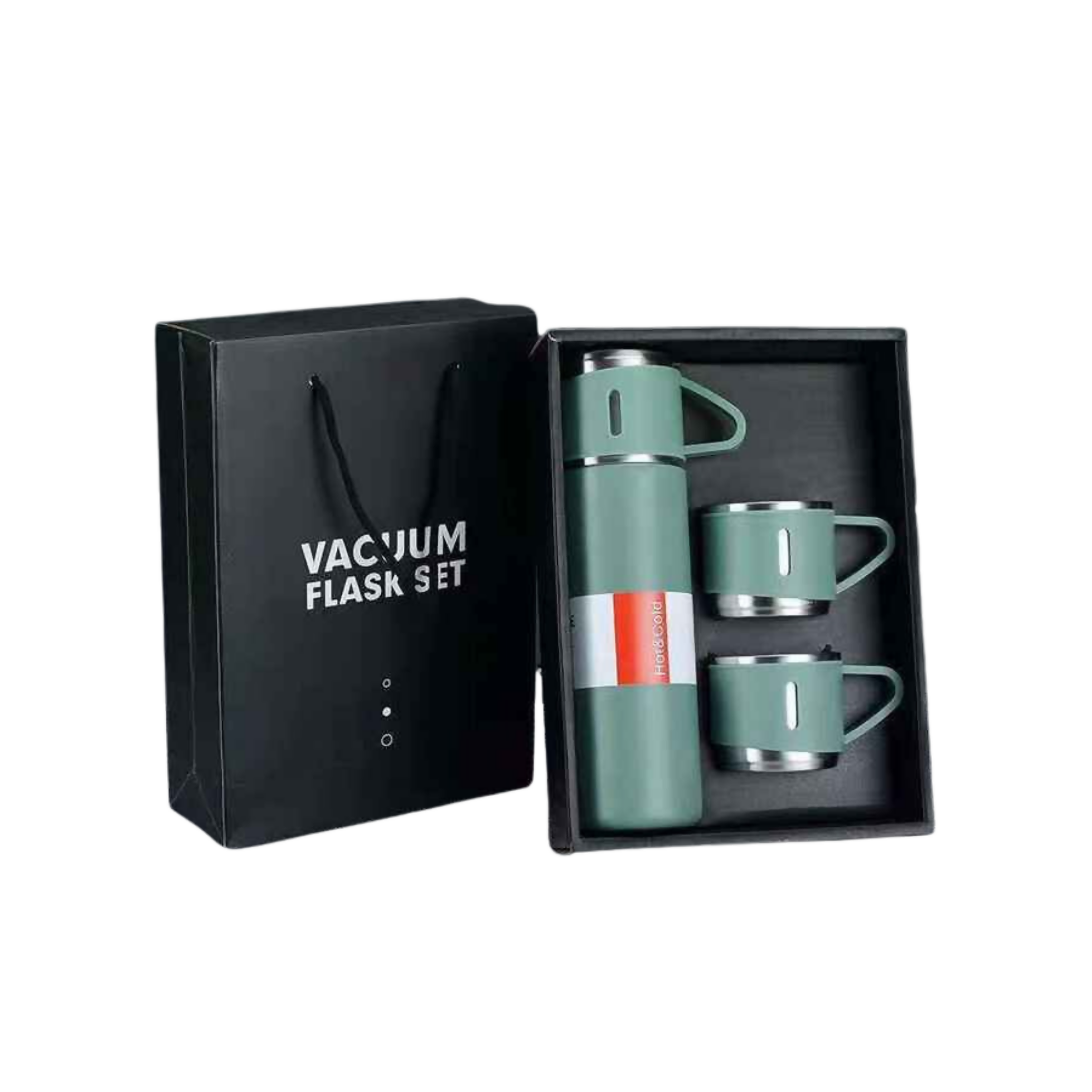 Thermal Flask, 3 In 1 Vacuum Insulated, Stylish, Durable & Portable.