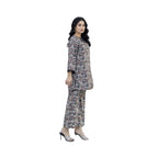 Suit, Enchanting Butterfly Print Viscose Lawn Two-Piece Ensemble, for Women