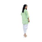 Shirt, Lively Green Ethnic Printed Viscose Lawn & Stylish Summer Fashion