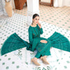 Unstitched Suit, Chikankaari Embroidery & Fancy Velvet Shawl, for Women
