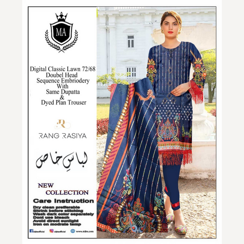 Unstitched Suit, Sophisticated Elegance, Classic Lawn Ensemble, for Women