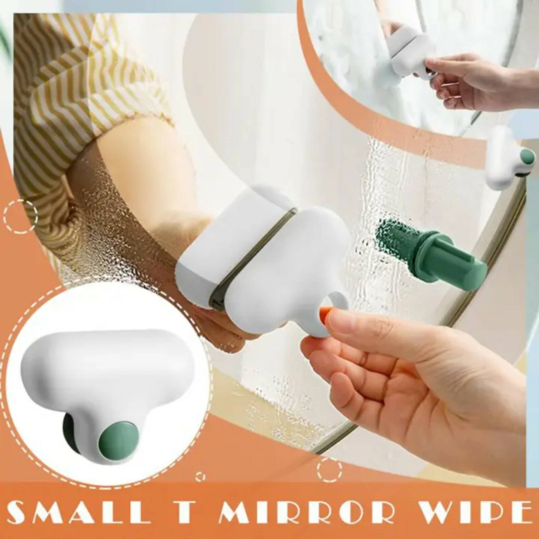 Mirror Wiper, Efficiently Clean & Descale - Two-In-One Glass Cleaner