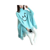 Poncho, Smile Face Printed & Winter Wing Bat Style, for Girls'