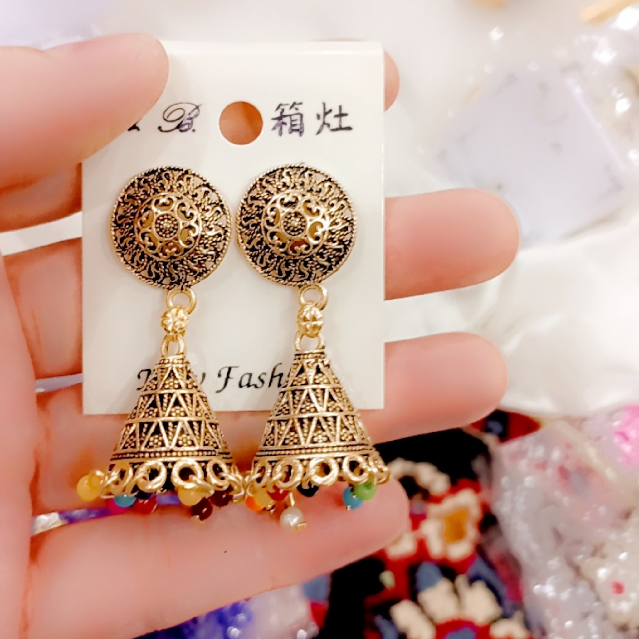 Earrings, Exquisite Indian Jhumki, Embracing Tradition & Elegance, for Women