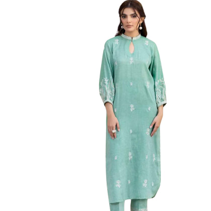 2 Piece Suit, Elevate Your Summer Style with Intricate Embroideries, for Women