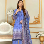 Dress, Embroidered Shirt, Lawn Trouser & Chiffon Dupatta - 3-Piece Set, for Women