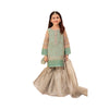 Unstitched Suit, Net Shirt with Organza Dupatta, Gharara & Malai Trousers, for Kids'