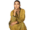 Yellow Jacquard Shirt, Elegance with Indian Collar, Lace Detailing, & Playful Tassels