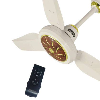 Khurshid AC/DC Hybrid Fan, Icon Wood 2023 AC/DC, Real Noiseless & Energy Efficient