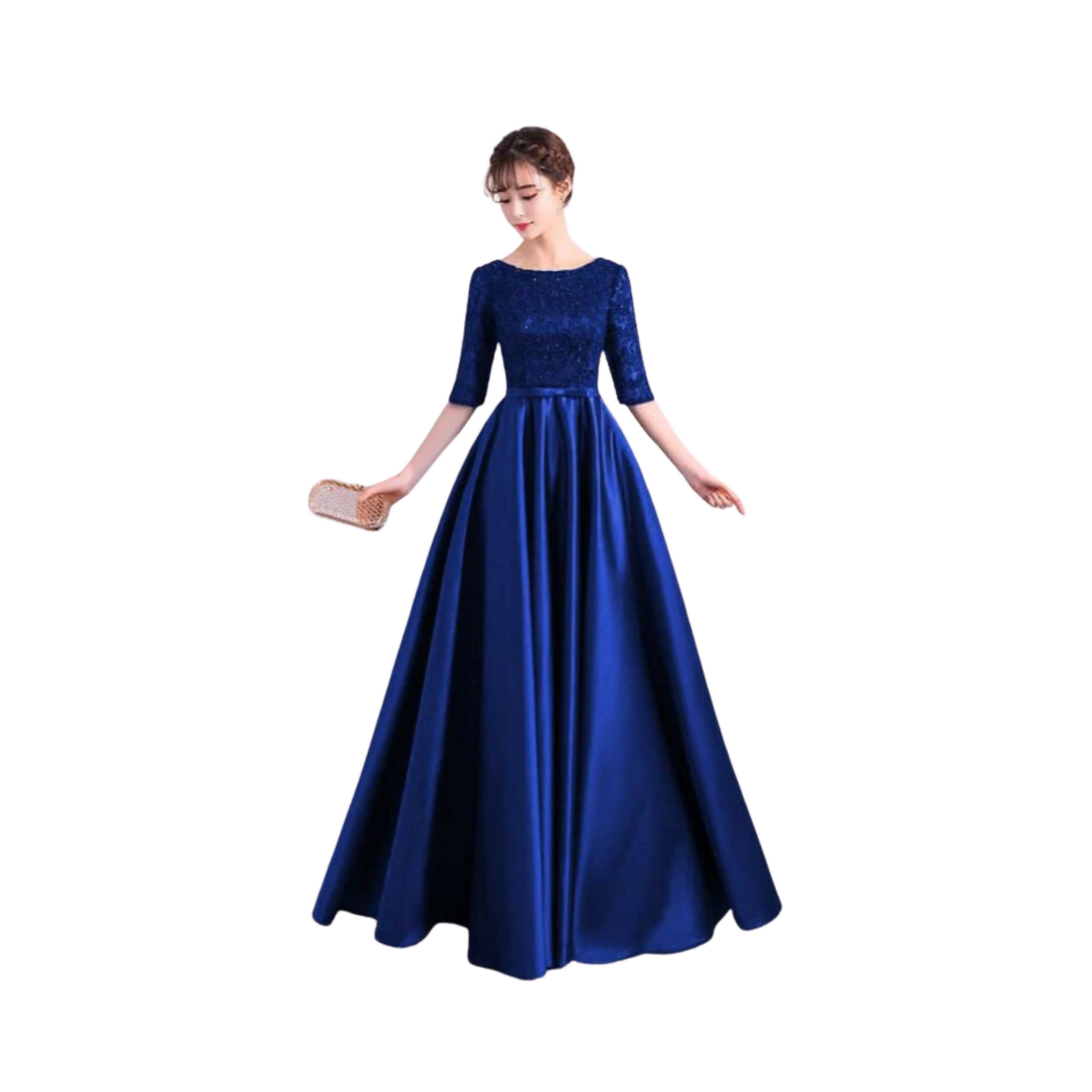 Royal Blue Gurya Maxi Elegant Silk Fabric Action WebStore