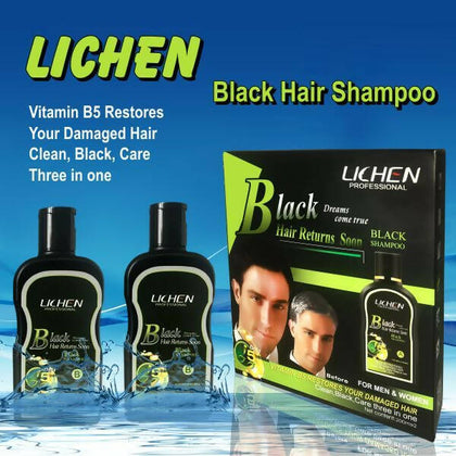 Hair Color Shampoo, Lichen Black Hair Shampoo, for Unisex